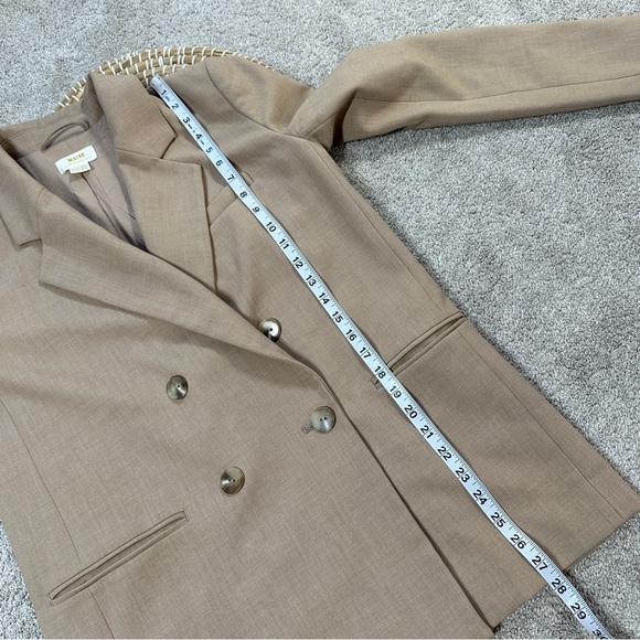 Maeve by Anthropologie Double Breasted Blazer Jacket Minimalist in Beige Size 2 - Picture 13 of 14
